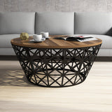Măsuță de cafea Stil Metal Ferforje, Diverse culori, Diverse configurații, Diverse dimensiuni - Nuc - Negru - 90x38x90 cm - Standard | SKU: 845HCT5223 | Măsuță de cafea Stil Metal Ferforje, varianta Nuc - Negru - 90x38x90 cm - Standard, produs pentru amenajarea locuinței, disponibil online în România la CasaMob