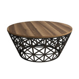 Măsuță de cafea Stil Metal Ferforje, Diverse culori, Diverse configurații, Diverse dimensiuni - Nuc - Negru - 90x38x90 cm - Standard | SKU: 845HCT5223 | Măsuță de cafea Stil Metal Ferforje, varianta Nuc - Negru - 90x38x90 cm - Standard, produs pentru amenajarea locuinței, disponibil online în România la CasaMob