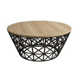 Măsuță de cafea Stil Metal Ferforje, Diverse culori, Diverse configurații, Diverse dimensiuni - Stejar - Negru - 90x90x38 cm - Standard | SKU: 845HCT5225 | Măsuță de cafea Stil Metal Ferforje, varianta Stejar - Negru - 90x90x38 cm - Standard, produs pentru amenajarea locuinței, disponibil online în România la CasaMob