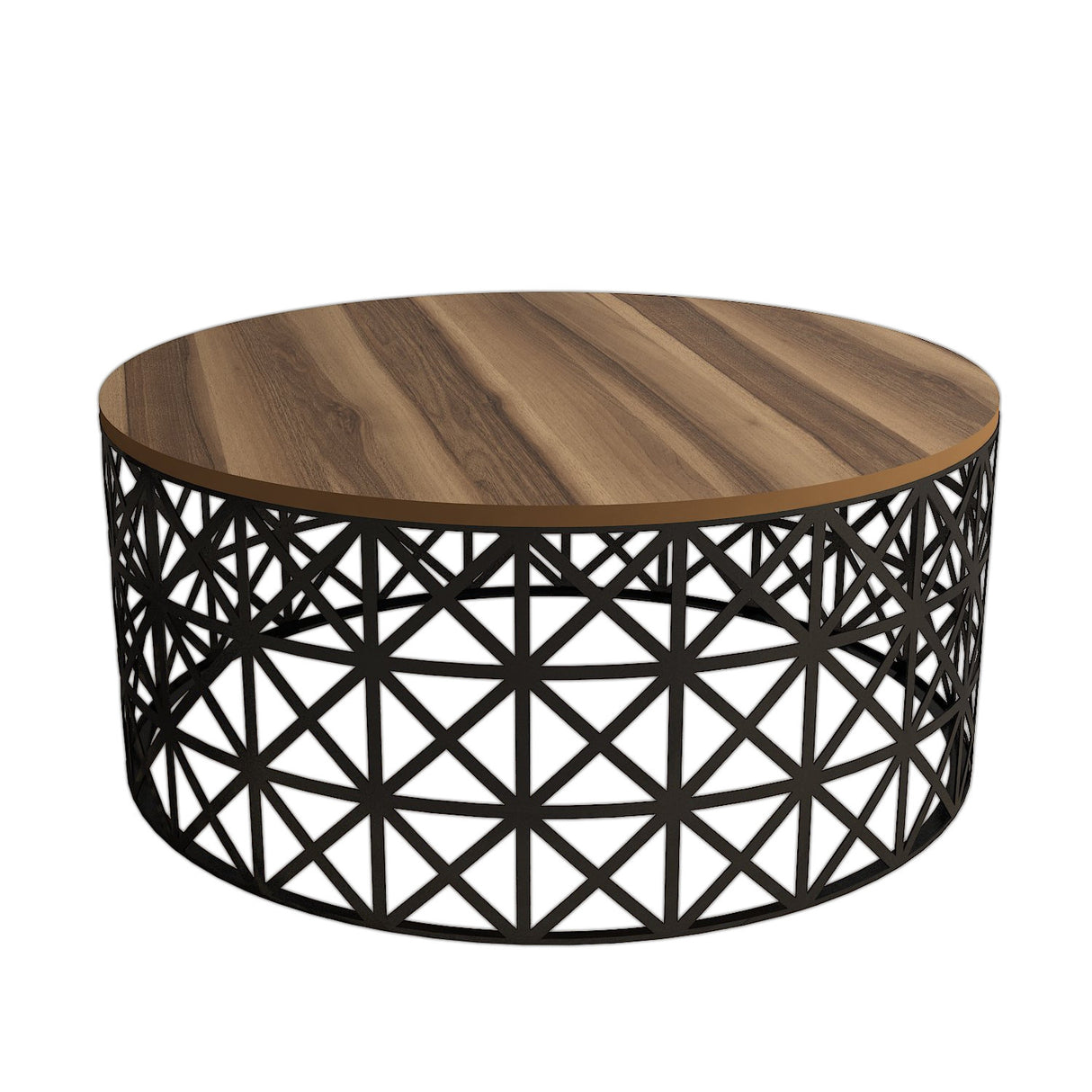Măsuță de cafea Selin Metal Ferforje, Diverse culori, 90x38x90 cm - Nuc - Negru | SKU: 845HCT5227 | Măsuță de cafea Selin Metal Ferforje, 90x38x90 cm, varianta Nuc - Negru, produs pentru amenajarea locuinței, disponibil online în România la CasaMob