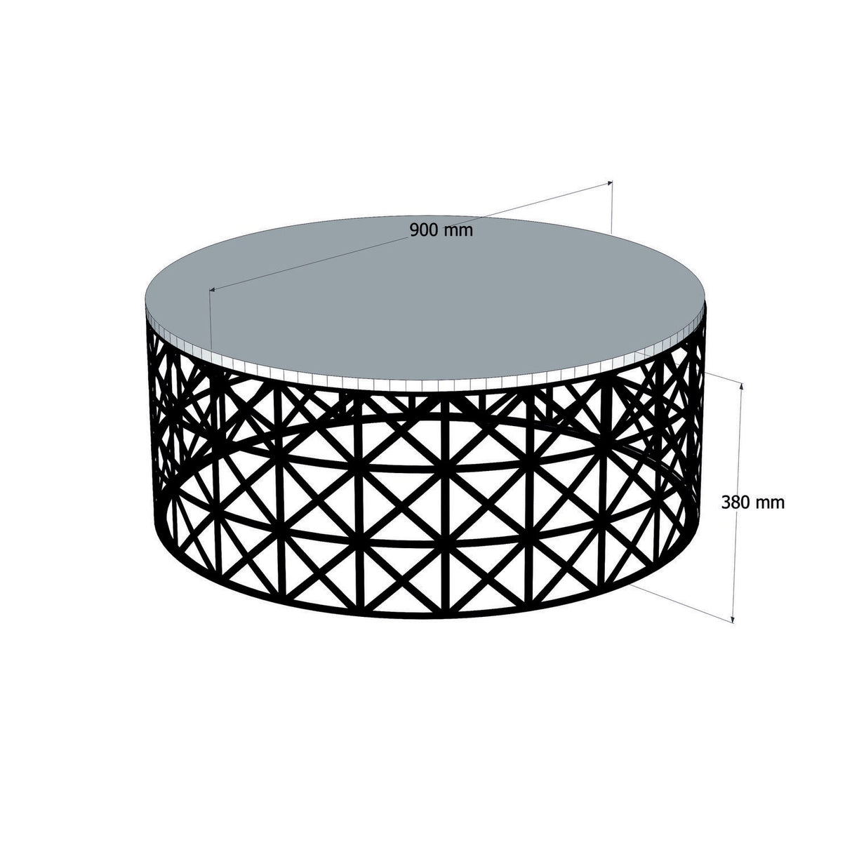 Măsuță de cafea Selin Metal Ferforje, Diverse culori, 90x38x90 cm - Alb - Negru | SKU: 845HCT5228 | Măsuță de cafea Selin Metal Ferforje, 90x38x90 cm, varianta Alb - Negru, produs pentru amenajarea locuinței, disponibil online în România la CasaMob