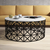 Măsuță de cafea Selin Metal Ferforje, Diverse culori, 90x38x90 cm - Alb - Negru | SKU: 845HCT5228 | Măsuță de cafea Selin Metal Ferforje, 90x38x90 cm, varianta Alb - Negru, produs pentru amenajarea locuinței, disponibil online în România la CasaMob