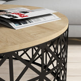Măsuță de cafea Selin Metal Ferforje, Diverse culori, 90x38x90 cm - Stejar - Negru | SKU: 845HCT5229 | Măsuță de cafea Selin Metal Ferforje, 90x38x90 cm, varianta Stejar - Negru, produs pentru amenajarea locuinței, disponibil online în România la CasaMob