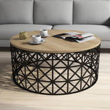 Măsuță de cafea Selin Metal Ferforje, Diverse culori, 90x38x90 cm - Stejar - Negru | SKU: 845HCT5229 | Măsuță de cafea Selin Metal Ferforje, 90x38x90 cm, varianta Stejar - Negru, produs pentru amenajarea locuinței, disponibil online în România la CasaMob