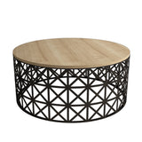 Măsuță de cafea Selin Metal Ferforje, Diverse culori, 90x38x90 cm - Stejar - Negru | SKU: 845HCT5229 | Măsuță de cafea Selin Metal Ferforje, 90x38x90 cm, varianta Stejar - Negru, produs pentru amenajarea locuinței, disponibil online în România la CasaMob