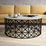Măsuță de cafea Selin Metal Ferforje, Diverse culori, 90x38x90 cm - Crem - Negru | SKU: 845HCT5230 | Măsuță de cafea Selin Metal Ferforje, 90x38x90 cm, varianta Crem - Negru, produs pentru amenajarea locuinței, disponibil online în România la CasaMob