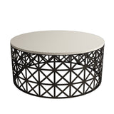 Măsuță de cafea Selin Metal Ferforje, Diverse culori, 90x38x90 cm - Crem - Negru | SKU: 845HCT5230 | Măsuță de cafea Selin Metal Ferforje, 90x38x90 cm, varianta Crem - Negru, produs pentru amenajarea locuinței, disponibil online în România la CasaMob