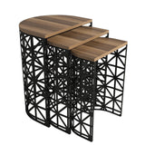 Măsuță de cafea Stil Metal Ferforje, Diverse culori, Diverse configurații, Diverse dimensiuni - Nuc - Negru - 46x33x62 cm - 3 bucăți | SKU: 845HCT5231 | Măsuță de cafea Stil Metal Ferforje, varianta Nuc - Negru - 46x33x62 cm - 3 bucăți, produs pentru amenajarea locuinței, disponibil online în România la CasaMob