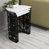 Măsuță de cafea Stil Metal Ferforje, Diverse culori, Diverse configurații, Diverse dimensiuni - Alb - Negru - 46x33x62 cm - 3 bucăți | SKU: 845HCT5232 | Măsuță de cafea Stil Metal Ferforje, varianta Alb - Negru - 46x33x62 cm - 3 bucăți, produs pentru amenajarea locuinței, disponibil online în România la CasaMob