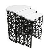 Măsuță de cafea Stil Metal Ferforje, Diverse culori, Diverse configurații, Diverse dimensiuni - Alb - Negru - 46x33x62 cm - 3 bucăți | SKU: 845HCT5232 | Măsuță de cafea Stil Metal Ferforje, varianta Alb - Negru - 46x33x62 cm - 3 bucăți, produs pentru amenajarea locuinței, disponibil online în România la CasaMob