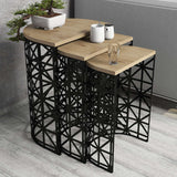 Măsuță de cafea Stil Metal Ferforje, Diverse culori, Diverse configurații, Diverse dimensiuni - Stejar - Negru - 46x33x62 cm - 3 bucăți | SKU: 845HCT5233 | Măsuță de cafea Stil Metal Ferforje, varianta Stejar - Negru - 46x33x62 cm - 3 bucăți, produs pentru amenajarea locuinței, disponibil online în România la CasaMob