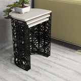 Măsuță de cafea Stil Metal Ferforje, Diverse culori, Diverse configurații, Diverse dimensiuni - Crem - Negru - 46x33x62 cm - 3 bucăți | SKU: 845HCT5234 | Măsuță de cafea Stil Metal Ferforje, varianta Crem - Negru - 46x33x62 cm - 3 bucăți, produs pentru amenajarea locuinței, disponibil online în România la CasaMob