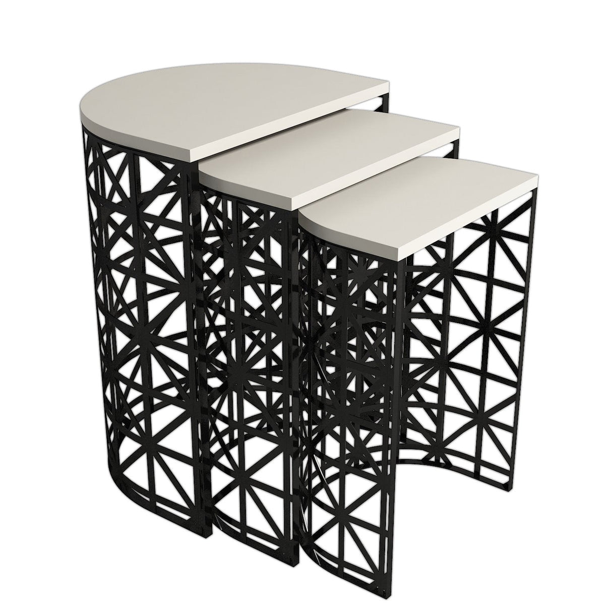 Măsuță de cafea Stil Metal Ferforje, Diverse culori, Diverse configurații, Diverse dimensiuni - Crem - Negru - 46x33x62 cm - 3 bucăți | SKU: 845HCT5234 | Măsuță de cafea Stil Metal Ferforje, varianta Crem - Negru - 46x33x62 cm - 3 bucăți, produs pentru amenajarea locuinței, disponibil online în România la CasaMob