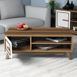 Set mobilă pentru sufragerie Ayla, Diverse culori, 160x35x56 cm - Nuc - Alb | SKU: 845HCT5236 | Set mobilă pentru sufragerie Ayla, 160x35x56 cm, varianta Nuc - Alb, produs pentru amenajarea locuinței, disponibil online în România la CasaMob