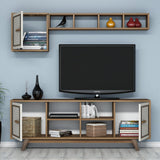 Set mobilă pentru sufragerie Ayla, Diverse culori, 160x35x56 cm - Nuc - Crem | SKU: 845HCT5239 | Set mobilă pentru sufragerie Ayla, 160x35x56 cm, varianta Nuc - Crem, produs pentru amenajarea locuinței, disponibil online în România la CasaMob