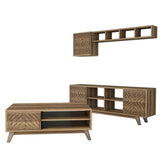 Set mobilă pentru sufragerie Inci, Diverse culori, 160x35x56 cm - Nuc | SKU: 845HCT5242 | Set mobilă pentru sufragerie Inci, 160x35x56 cm, varianta Nuc, produs pentru amenajarea locuinței, disponibil online în România la CasaMob