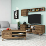 Set mobilă pentru sufragerie Inci, Diverse culori, 160x35x56 cm - Nuc | SKU: 845HCT5242 | Set mobilă pentru sufragerie Inci, 160x35x56 cm, varianta Nuc, produs pentru amenajarea locuinței, disponibil online în România la CasaMob