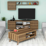 Set mobilă pentru sufragerie Inci, Diverse culori, 160x35x56 cm - Nuc | SKU: 845HCT5242 | Set mobilă pentru sufragerie Inci, 160x35x56 cm, varianta Nuc, produs pentru amenajarea locuinței, disponibil online în România la CasaMob