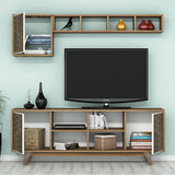 Set mobilă pentru sufragerie Inci, Diverse culori, 160x35x56 cm - Nuc - Crem | SKU: 845HCT5244 | Set mobilă pentru sufragerie Inci, 160x35x56 cm, varianta Nuc - Crem, produs pentru amenajarea locuinței, disponibil online în România la CasaMob