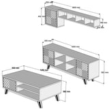 Set mobilă pentru sufragerie Inci, Diverse culori, 160x35x56 cm - Nuc - Galben | SKU: 845HCT5245 | Set mobilă pentru sufragerie Inci, 160x35x56 cm, varianta Nuc - Galben, produs pentru amenajarea locuinței, disponibil online în România la CasaMob