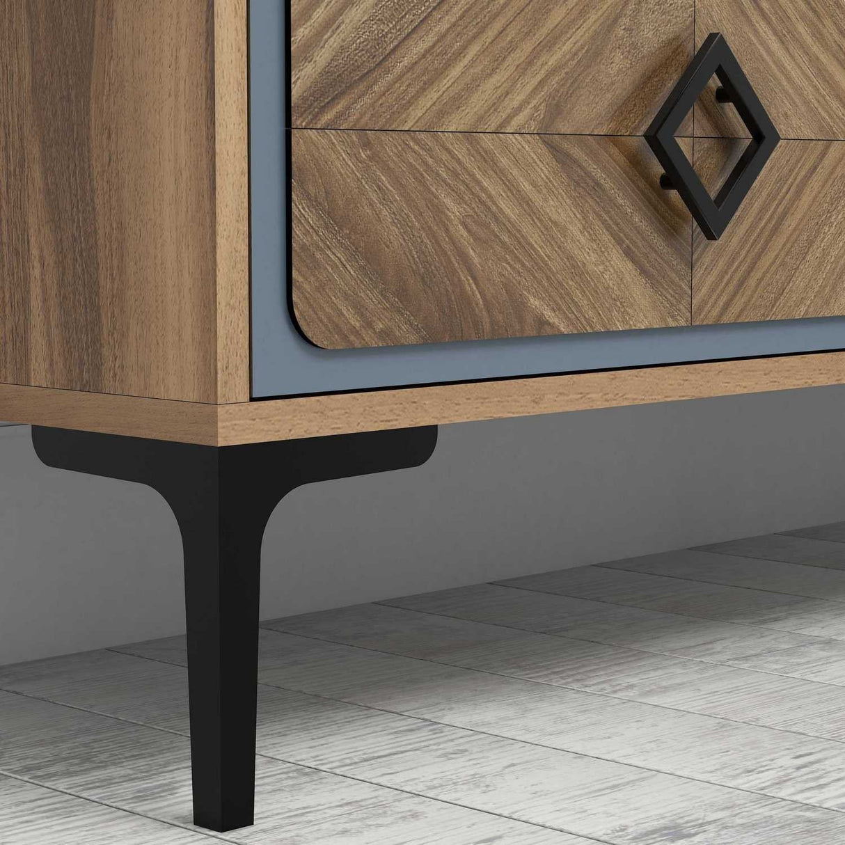 Set mobilă pentru sufragerie Samba, Diverse culori, 180x35x52 cm - Nuc - Albastru | SKU: 845HCT5247 | Set mobilă pentru sufragerie Samba, 180x35x52 cm, varianta Nuc - Albastru, produs pentru amenajarea locuinței, disponibil online în România la CasaMob