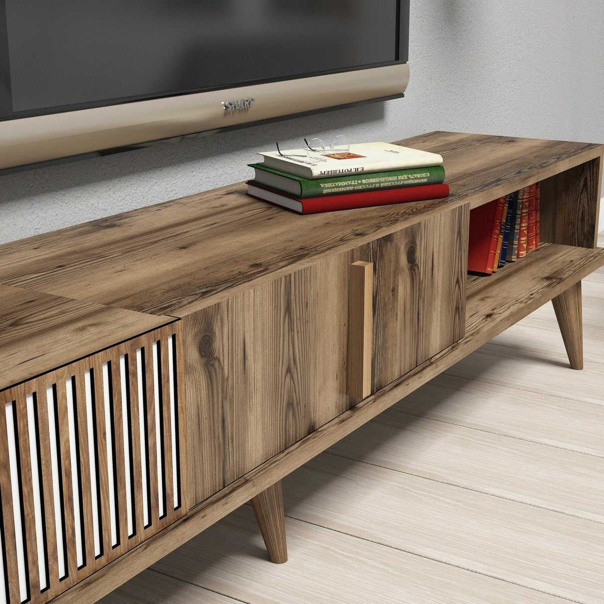 Set mobilă pentru sufragerie Milan, Diverse culori, 180x35x40 cm - Nuc | SKU: 845HCT5251 | Set mobilă pentru sufragerie Milan, 180x35x40 cm, varianta Nuc, produs pentru amenajarea locuinței, disponibil online în România la CasaMob