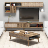 Set mobilă pentru sufragerie Milan, Diverse culori, 180x35x40 cm - Nuc | SKU: 845HCT5251 | Set mobilă pentru sufragerie Milan, 180x35x40 cm, varianta Nuc, produs pentru amenajarea locuinței, disponibil online în România la CasaMob