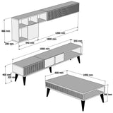 Set mobilă pentru sufragerie Milan, Diverse culori, 180x35x40 cm - Nuc | SKU: 845HCT5251 | Set mobilă pentru sufragerie Milan, 180x35x40 cm, varianta Nuc, produs pentru amenajarea locuinței, disponibil online în România la CasaMob