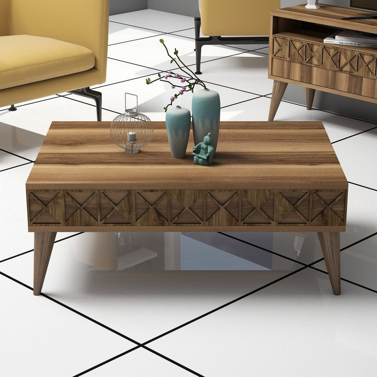 Set mobilă pentru sufragerie Line, Diverse culori, 150x30x50 cm - Nuc | SKU: 845HCT5254 | Set mobilă pentru sufragerie Line, 150x30x50 cm, varianta Nuc, produs pentru amenajarea locuinței, disponibil online în România la CasaMob