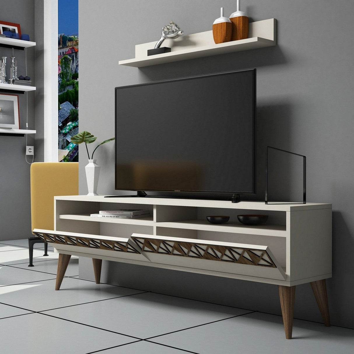 Set mobilă pentru sufragerie Line, Diverse culori, 150x30x50 cm - Crem | SKU: 845HCT5256 | Set mobilă pentru sufragerie Line, 150x30x50 cm, varianta Crem, produs pentru amenajarea locuinței, disponibil online în România la CasaMob
