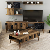 Set mobilă pentru sufragerie Madrid, Diverse culori, 180x34x49 cm - Nuc - Negru | SKU: 845HCT5262 | Set mobilă pentru sufragerie Madrid, 180x34x49 cm, varianta Nuc - Negru, produs pentru amenajarea locuinței, disponibil online în România la CasaMob