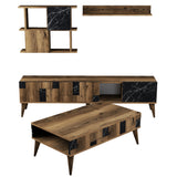 Set mobilă pentru sufragerie Madrid, Diverse culori, 180x34x49 cm - Nuc - Negru | SKU: 845HCT5262 | Set mobilă pentru sufragerie Madrid, 180x34x49 cm, varianta Nuc - Negru, produs pentru amenajarea locuinței, disponibil online în România la CasaMob