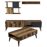 Set mobilă pentru sufragerie Madrid, Diverse culori, 180x34x49 cm - Nuc - Antracit | SKU: 845HCT5264 | Set mobilă pentru sufragerie Madrid, 180x34x49 cm, varianta Nuc - Antracit, produs pentru amenajarea locuinței, disponibil online în România la CasaMob