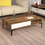 Măsuță de cafea Istanbul, Diverse culori, 105x60x33 cm - Nuc - Crem | SKU: 845HCT5269 | Măsuță de cafea Istanbul, 105x60x33 cm, varianta Nuc - Crem, produs pentru amenajarea locuinței, disponibil online în România la CasaMob