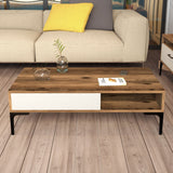 Măsuță de cafea Istanbul, Diverse culori, 105x60x33 cm - Nuc - Crem | SKU: 845HCT5269 | Măsuță de cafea Istanbul, 105x60x33 cm, varianta Nuc - Crem, produs pentru amenajarea locuinței, disponibil online în România la CasaMob