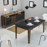 Set mobilă pentru sufragerie Milan 526, Nuc - Negru, 180x35x79 cm