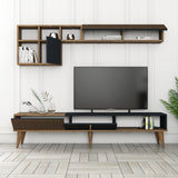 Set mobilă pentru sufragerie Milan Set 483, Nuc - Antracit, 180x35x40 cm