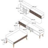 Set mobilă pentru sufragerie Milan Set 483, Nuc - Antracit, 180x35x40 cm