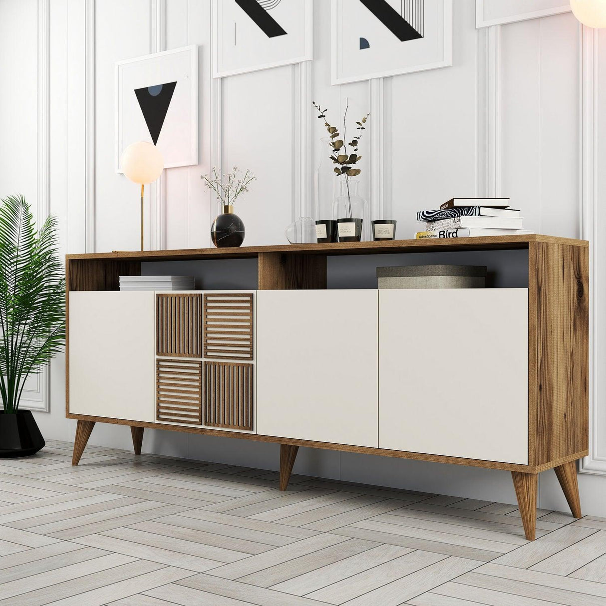 Consolă Milan Console, Nuc, 35x79x180 cm - Crema de nuca, SKU 845HCT5316