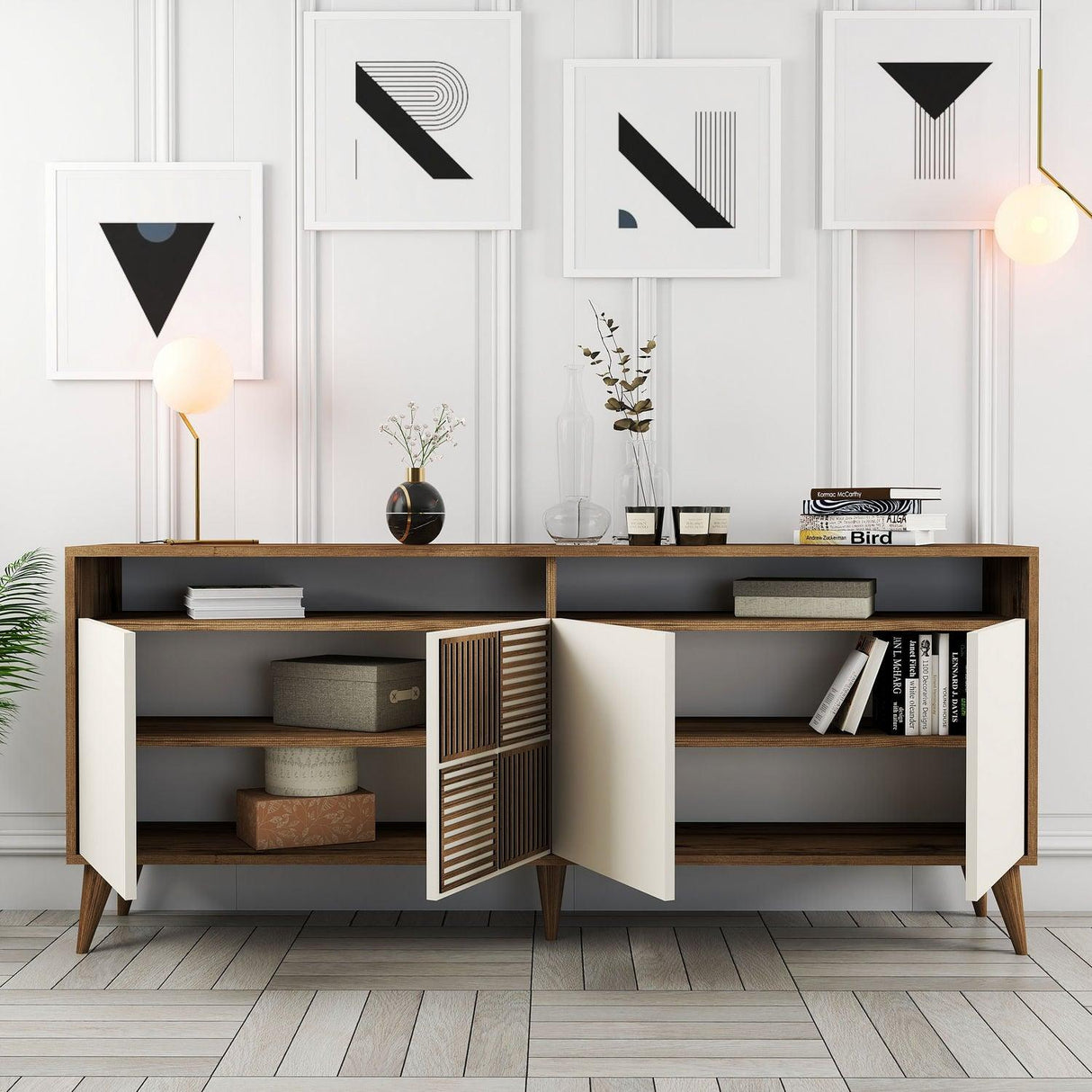 Consolă Milan Console, Nuc, 35x79x180 cm - Crema de nuca, SKU 845HCT5316
