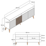 Consolă Milan Console, Nuc, 35x79x180 cm - Crema de nuca, SKU 845HCT5316