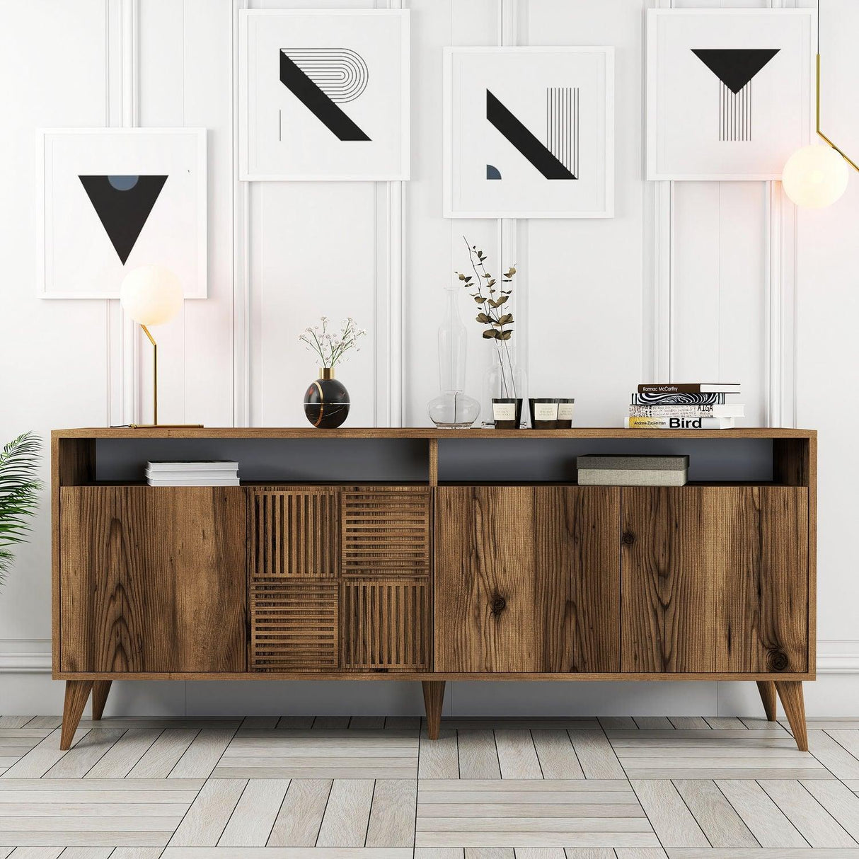 Consolă Milan Console, Nuc, 35x79x180 cm - Nuc, SKU 845HCT5316