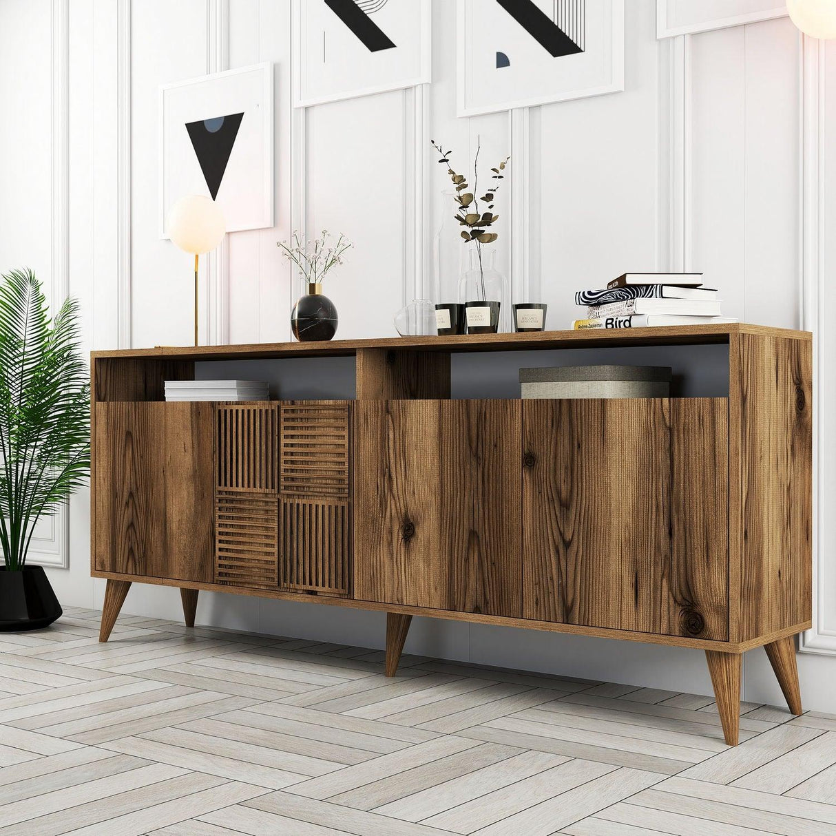 Consolă Milan Console, Nuc, 35x79x180 cm - Nuc, SKU 845HCT5316
