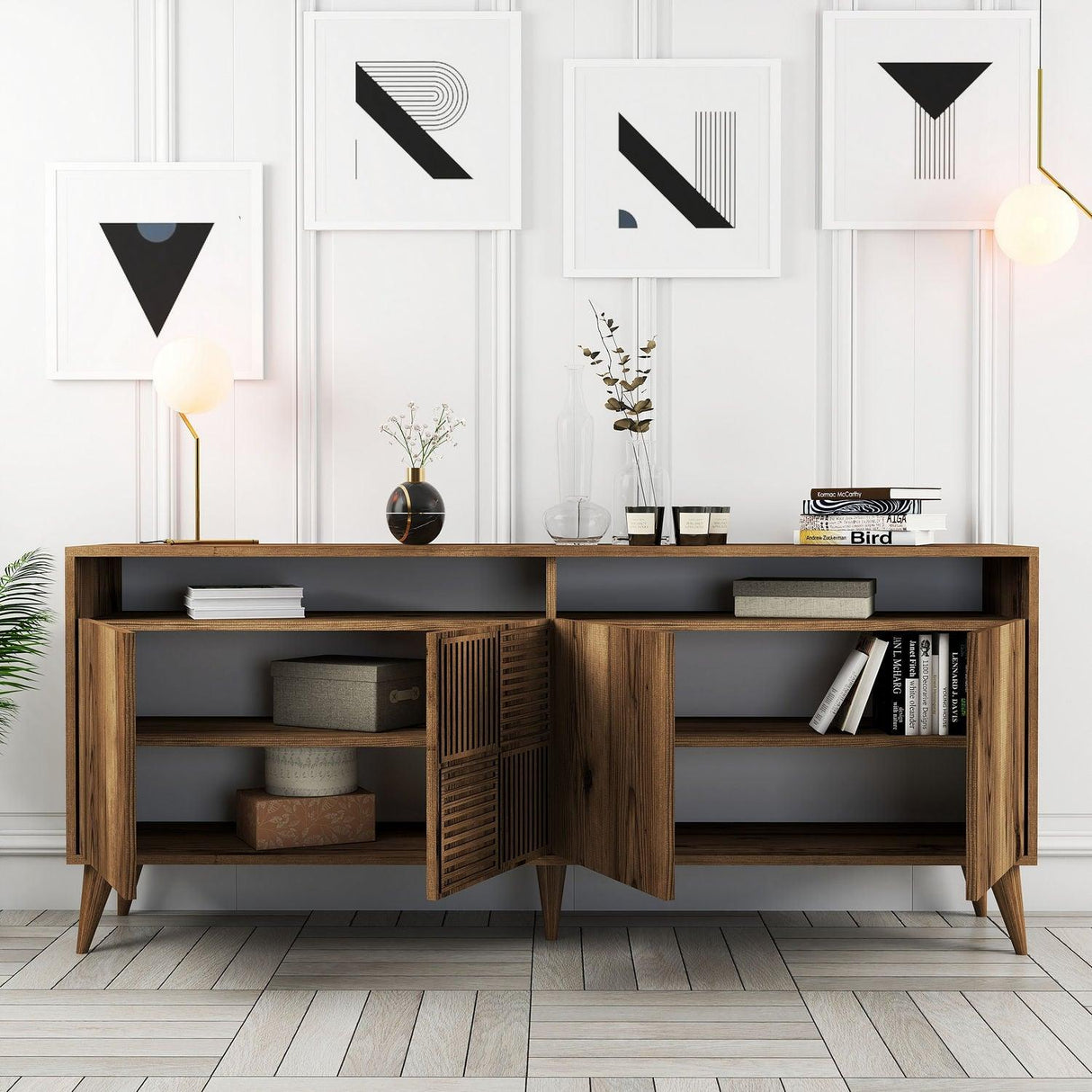 Consolă Milan Console, Nuc, 35x79x180 cm - Nuc, SKU 845HCT5316