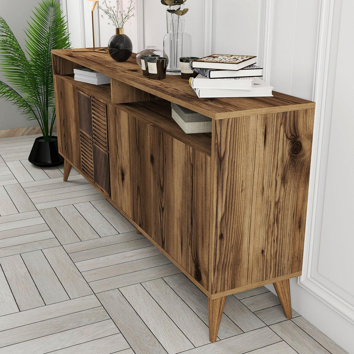Consolă Milan Console, Nuc, 35x79x180 cm - Nuc, SKU 845HCT5316