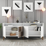 Consolă Milan Console, Nuc, 35x79x180 cm - Alb, SKU 845HCT5316