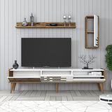 Comodă TV Valensiya, Nuc - Alb, 180x45x35 cm