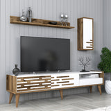 Comodă TV Valensiya, Nuc - Alb, 180x45x35 cm