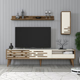 Comodă TV Valensiya, Nuc - Crem, 180x45x35 cm
