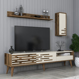 Comodă TV Valensiya, Nuc - Crem, 180x45x35 cm